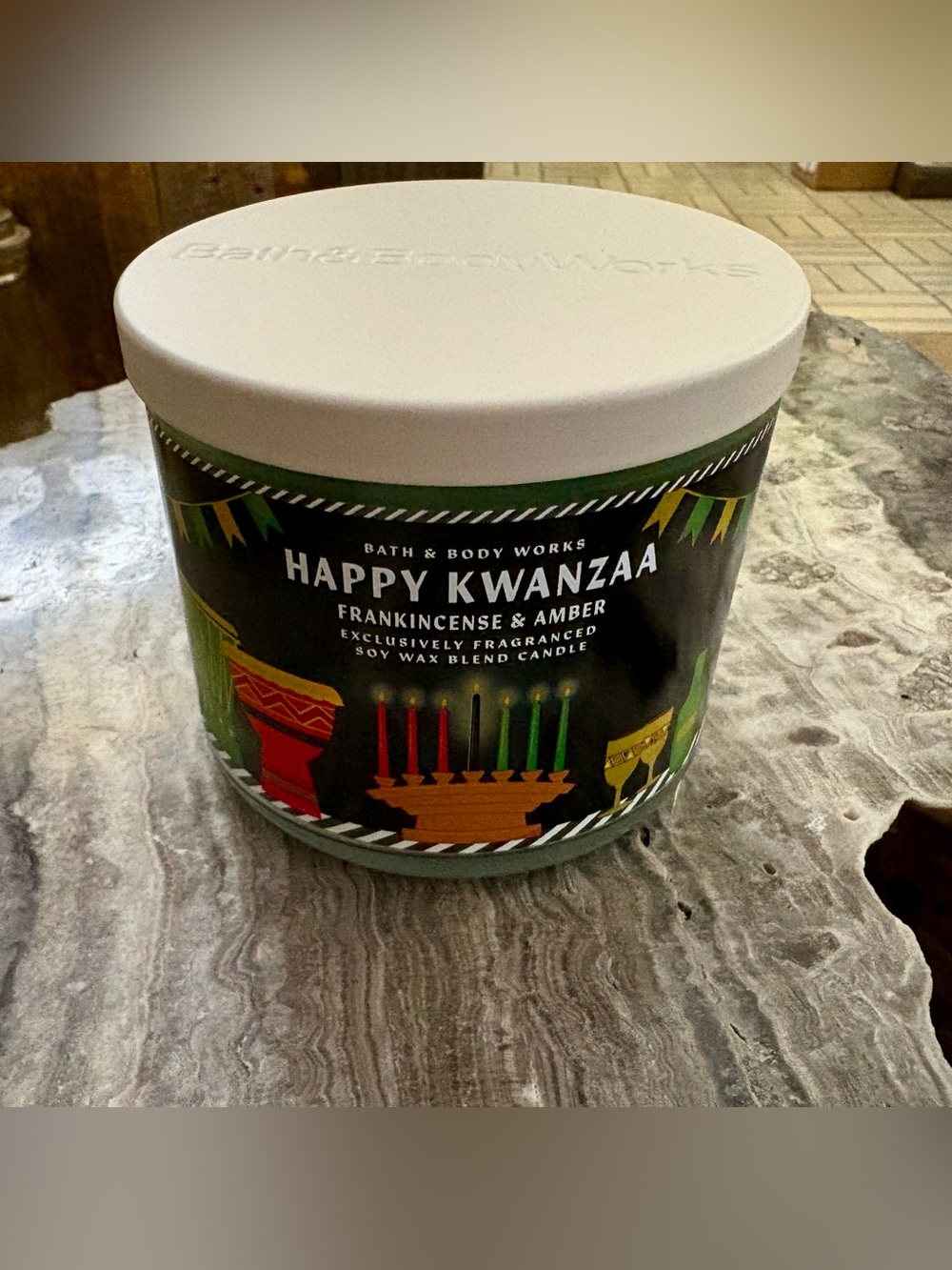 New/Unused Bath & Body Works Happy Kwanzaa 3-Wick Candle